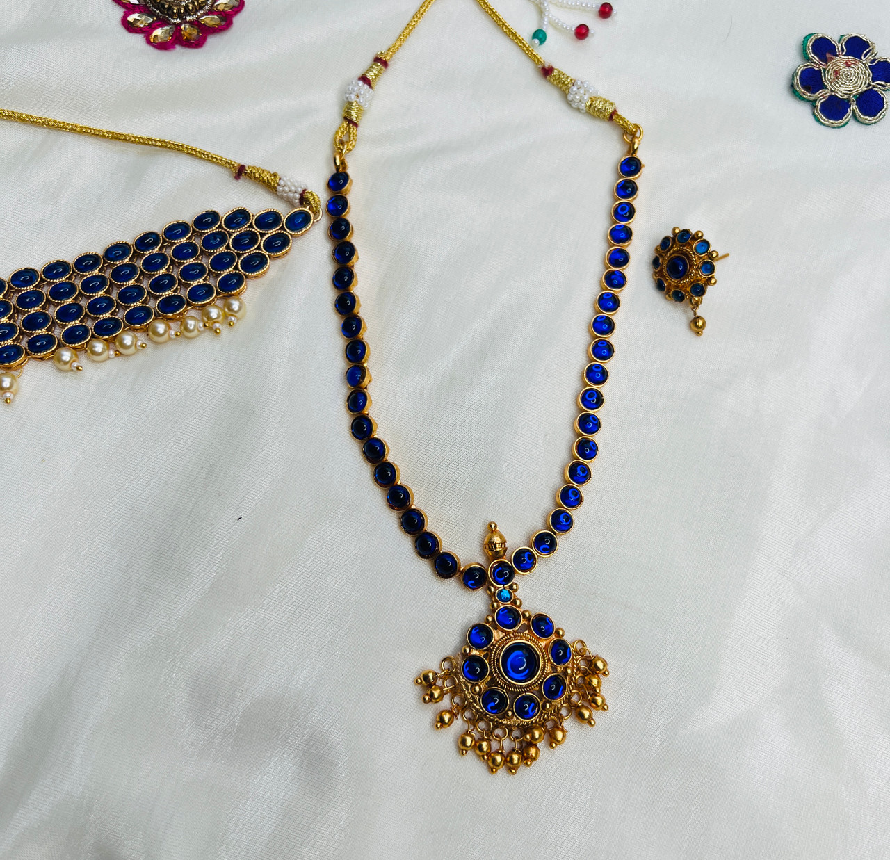 Buy the Blue Stone Faceted Necklace | JaeBee Jewelry