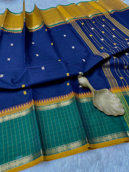Malini -  Chettinad Cotton  Saree - Thread Work