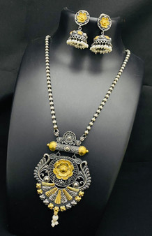 Madhi - German Silver Long Necklace Sets