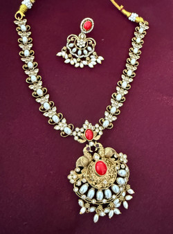 Manimegalai - Coral Pearl  Antique  Necklace