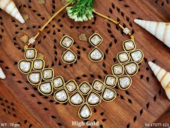 Sahana -  Kundhan White Stone  Necklace