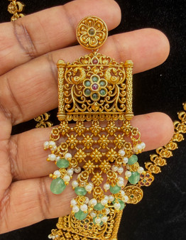 Tharuni - Long Kempu  Antique  Necklace