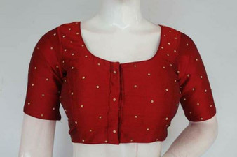 Raw Silk Blouses With Buttis