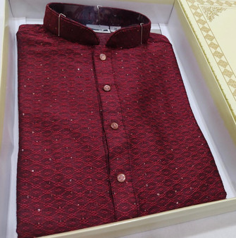 Vidhart - Men's  Kurta - Maroon Red (38, 40, 42 & 44)