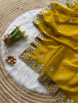 Kadambari - Crushed Organza Silk Saree