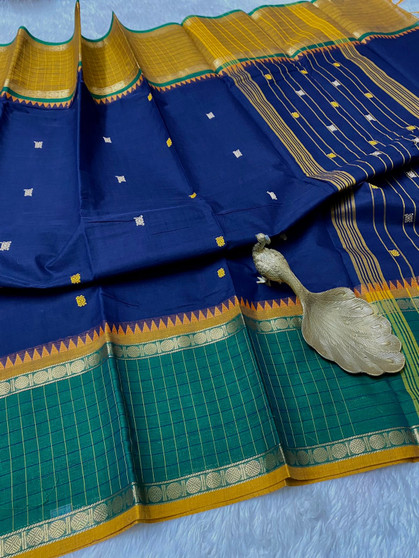 Malini -  Chettinad Cotton  Saree - Thread Work