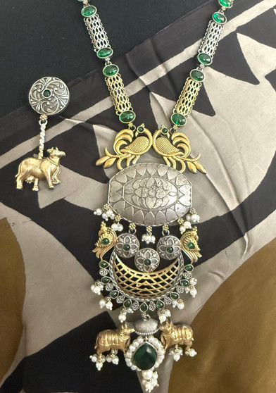 MAdhuvanthi - German Silver Long Necklace Sets