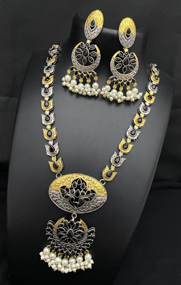 Misra - German Silver Long Necklace Sets