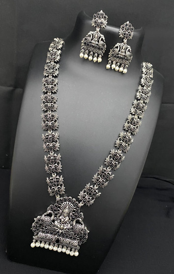 Madhurika - German Silver Long Necklace Sets