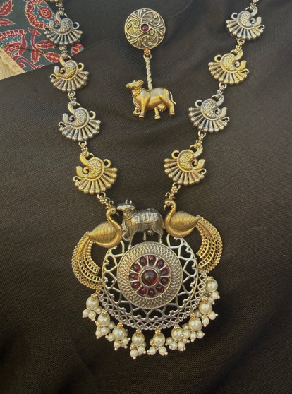 Manya - German Silver Long Necklace Sets