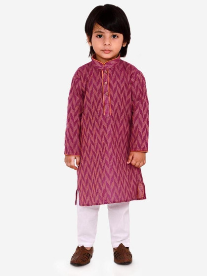 Handloom Cotton Kurta Set For Boys