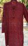 Saravan  - Men's Cotton Kurta - Red - Long   (38, 40, 42 & 44)