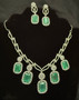 Arushi - CZ & American Diamond Necklace Set - Aqua  Blue & White