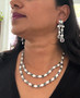 Swara - CZ & American Diamond Necklace Set - Black & White