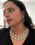 Anusha - CZ & American Diamond Necklace Set - Blue & White