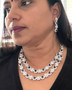Anusha - CZ & American Diamond Necklace Set - Blue & White
