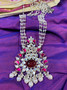 92.5 Silver Jadhu Kundhan Stone Long Necklace