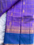 Umaiyal - Silk Cotton Saree - Amethyst & Teal Blue