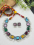 Adhira - Silver Look Alike Oxidized Silver Necklace set
