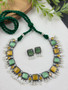 Adhira - Silver Look Alike Oxidized Silver Necklace set
