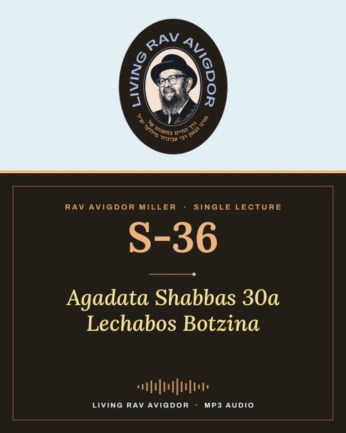 Rav Avigdor Miller lecture S-36 – Agadata Shabbas 30a Lechabos Botzina (MP3)
