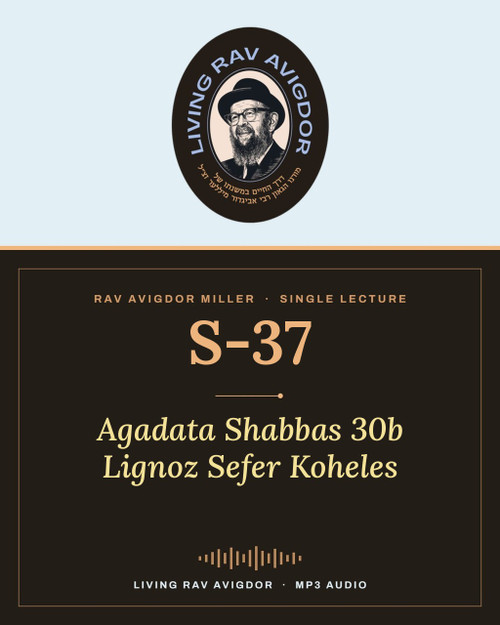 Rav Avigdor Miller lecture S-37 – Agadata Shabbas 30b Lignoz Sefer Koheles (MP3)