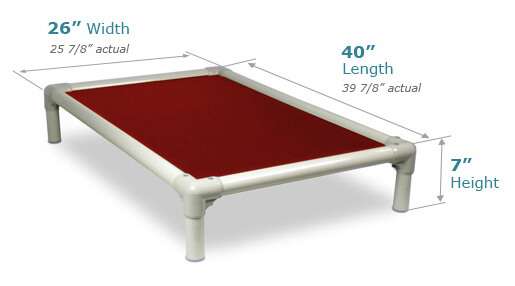 Illustration showing dimensions of 40 x 25 Size Bed