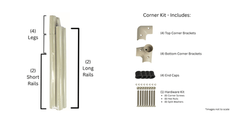Almond - 30 x 20 - Frame Kit (Rail Kit & Corners)
