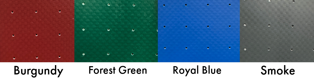 Swatches of Perforated Vinyl fabric colors