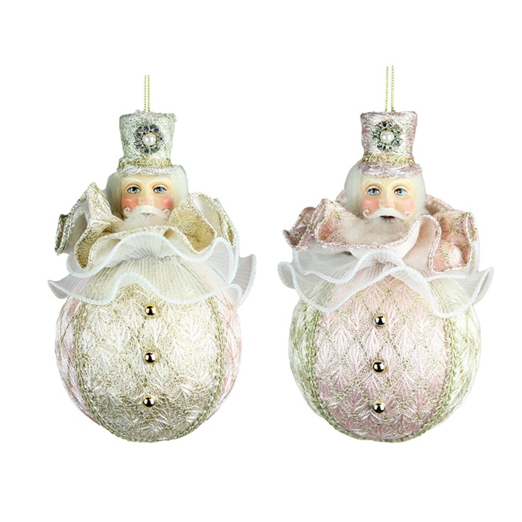 CANDY NUTCRACKER BALL ORN PNK/CRM 20CM