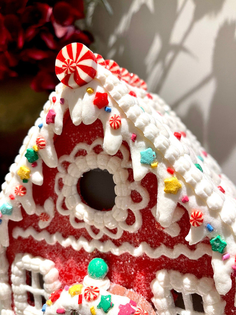 LED Candy Cane Gingerbread House Display 