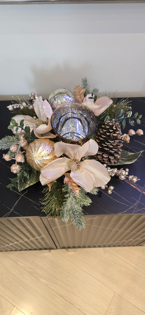 Christmas 2025 Gold Christmas Candle Holder Display