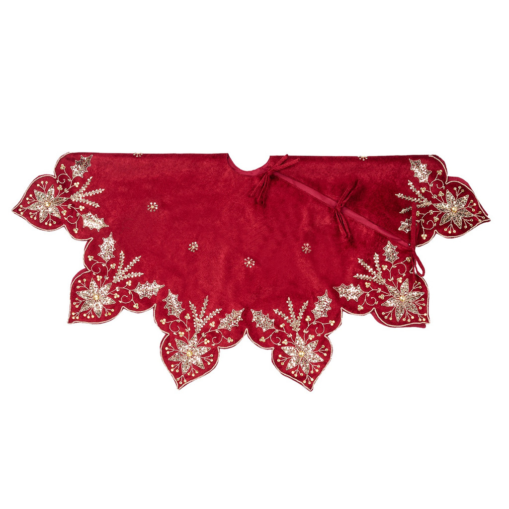 Goodwill Christmas 2026 Tree Skirt BURG/GLD 112CM