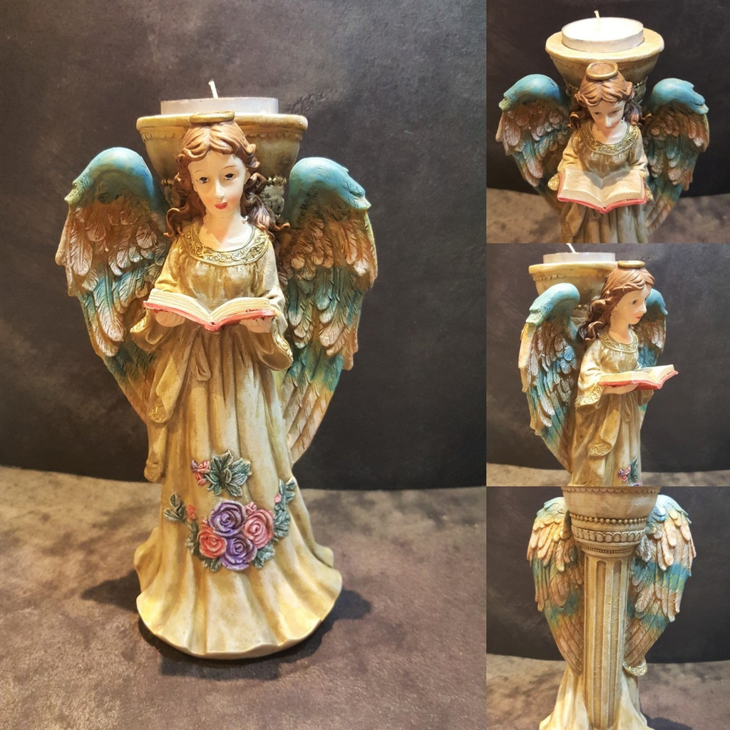 Angel Candle Holder Display Ornament, Hand Painted Angel Will Dress Any Home This Season.   