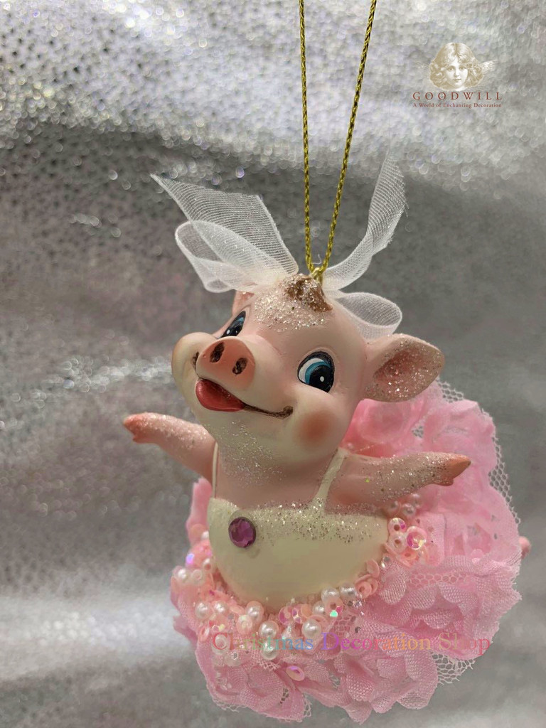 Goodwill Ballerina Piggy Tree Ornament 
