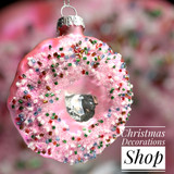 Handmade glass doughnut tree ornament