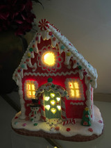 LED Candy Cane Gingerbread House Display 