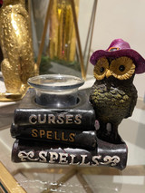 Owl Wizard Candle Holder Display