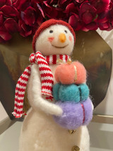 Handmade Felt Snowman With Gifts