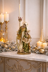 Goodwill 2026 Holy Family Candle Holder – Green & Gold | 62cm