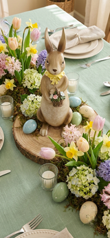 Easter Mrs. Bunny Figurine with Basket