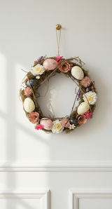 The Speckled Egg & Blush Peony Wreath