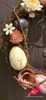 The Speckled Egg & Blush Peony Wreath