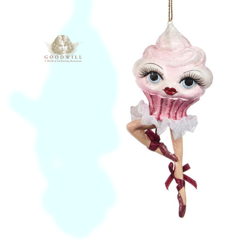 Goodwill Cupcake Lady Christmas Tree Ornament Display Decoration