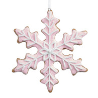 CLAY GINGERBR.SNOWFLAKE ORN PNK 13,5CM