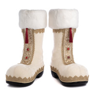 FURRY FABR.SANTA BOOTS SET/2 TT CRM 38CM