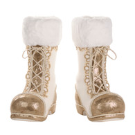 FURRY FABR.SANTA BOOTS SET/2 TT CRM/GLD 38CM