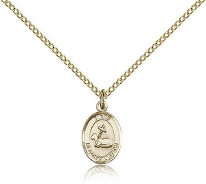 Gold Filled First Reconciliation Pendant, Gold Filled Lite Curb Chain, 1/2" x 1/4" Gold Filled First Reconciliation Pendant, Gold Filled Lite Curb Chain, 1/2" x 1/4"