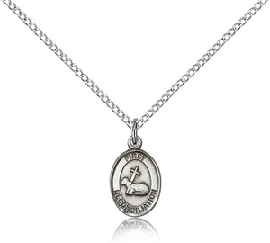 Sterling Silver First Reconciliation Pendant, Lite Curb Chain, 1/2" x 1/4" Sterling Silver First Reconciliation Pendant, Lite Curb Chain, 1/2" x 1/4"