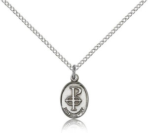 Sterling Silver Matrimony Pendant, Lite Curb Chain, 1/2" x 1/4"